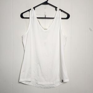 Title Nine White Yasumi Moisture Wicking Tank Medium Open Crossover Back